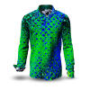 HEXAGON MALACHIT - Green blue patterned long sleeve shirt - GERMENS artfashion - Exceptional mens shirt - 100 % cotton - Made in Germany
