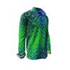 HEXAGON MALACHIT - Green blue patterned long sleeve shirt - GERMENS artfashion - Exceptional mens shirt - 100 % cotton - Made in Germany