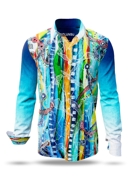 Discover colorful button up shirts for men COLUMBU - 100% cotton