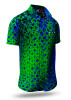 Mens Short Sleeve Button Up HEXAGON MALACHIT – GERMENS artfashion – 100 % Cotton - Size L