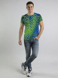 ausgefallene T-Shirts für Männer - HEXAGON MALACHIT - 100 % Baumwolle - GERMENS artfashion - Größe S
