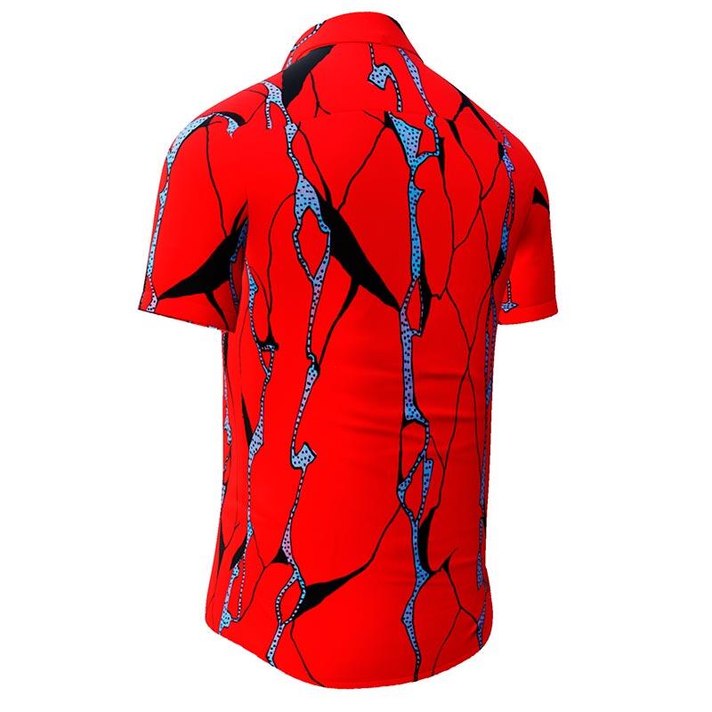 ROTER FELS - Red Short Sleeve Shirt - GERMENS artfashion - 100 % cotton - very good fit - artist design - 499 pieces limited - Made in Germany