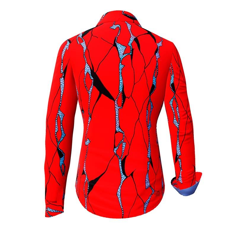 ROTER FELS - Red casual blouse - GERMENS artfashion - 100 % cotton - very good fit - artist design - 99 pieces limited - 6 sizes from XS - XXL - Made in Germany