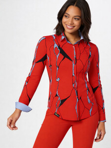 ausgefallene Damenbluse für Damen - ROTER FELS - 100...