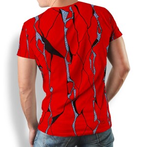 Unique T-shirts for men - RED FELS - 100% cotton -...