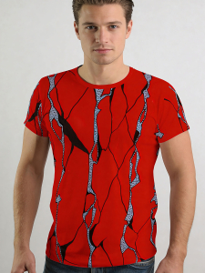 Unique T-shirts for men - RED FELS - 100% cotton - GERMENS artfashion - Sizes S to 5XL