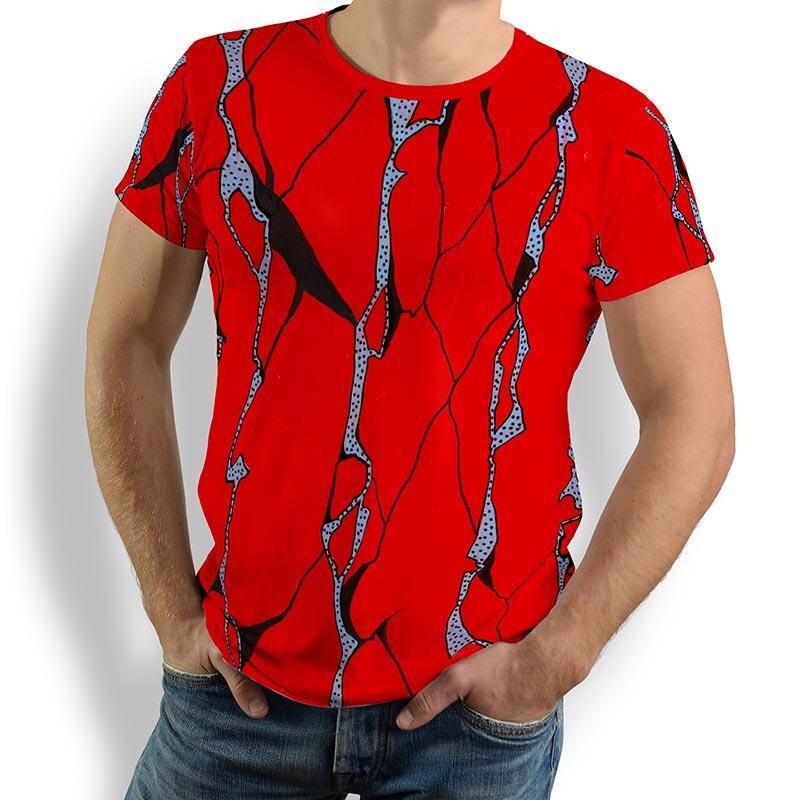 Unique T-shirts for men - RED FELS - 100% cotton - GERMENS artfashion - Sizes S to 5XL
