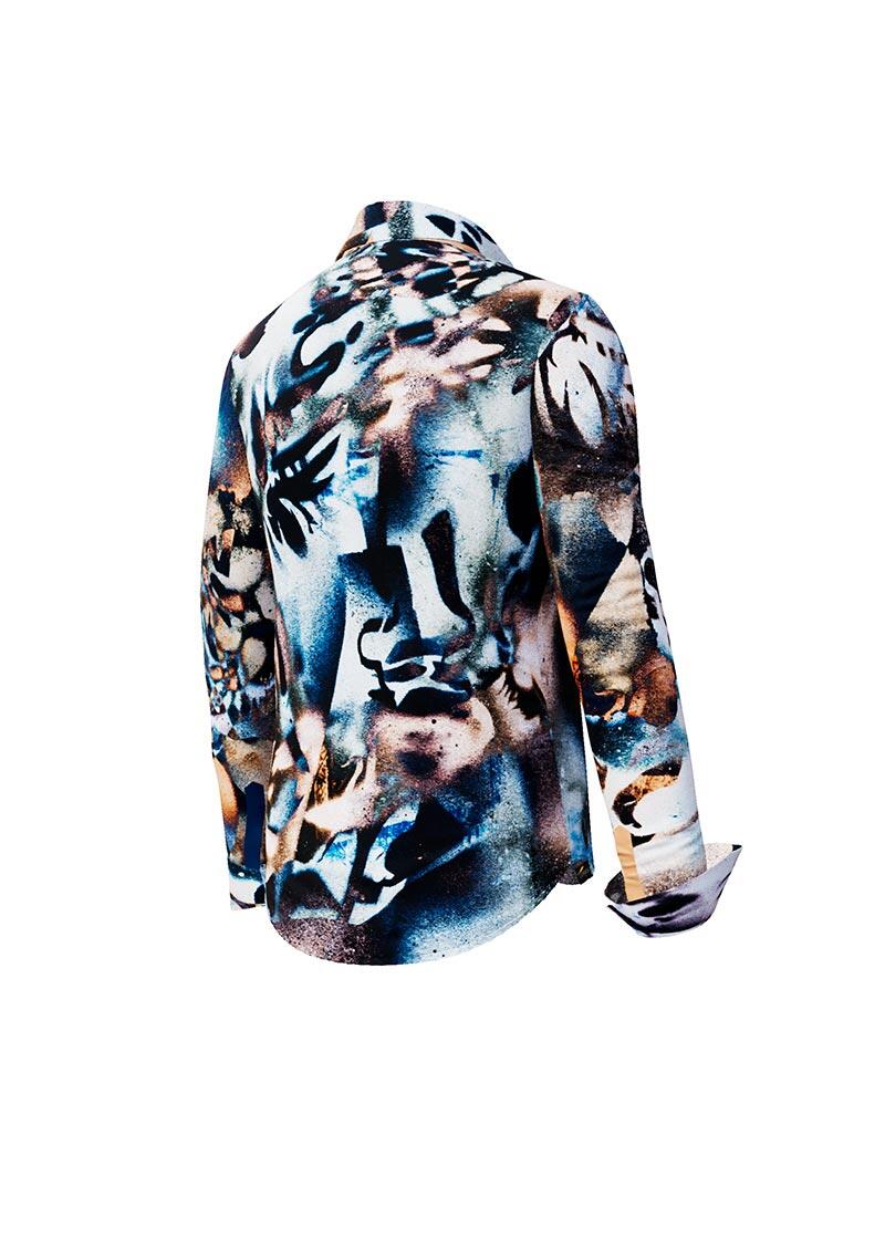 BRUSH - Beige blue ladies blouse - GERMENS