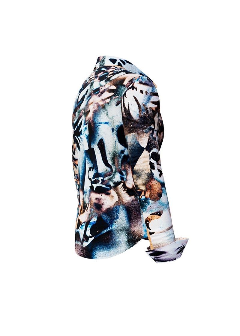 BRUSH - Beige blue ladies blouse - GERMENS