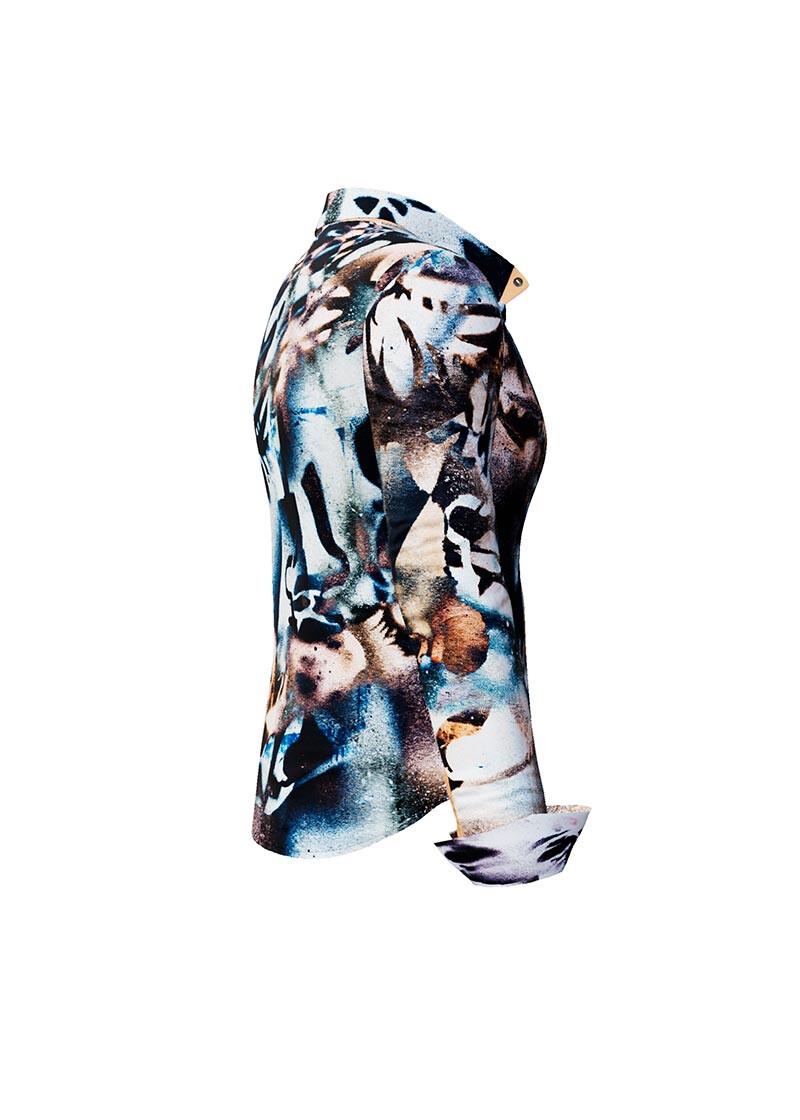 BRUSH - Beige blue ladies blouse - GERMENS