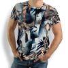 BRUSH - Beige blue t-shirt - 100 % cotton - GERMENS artfashion - 8 sizes S-5XL