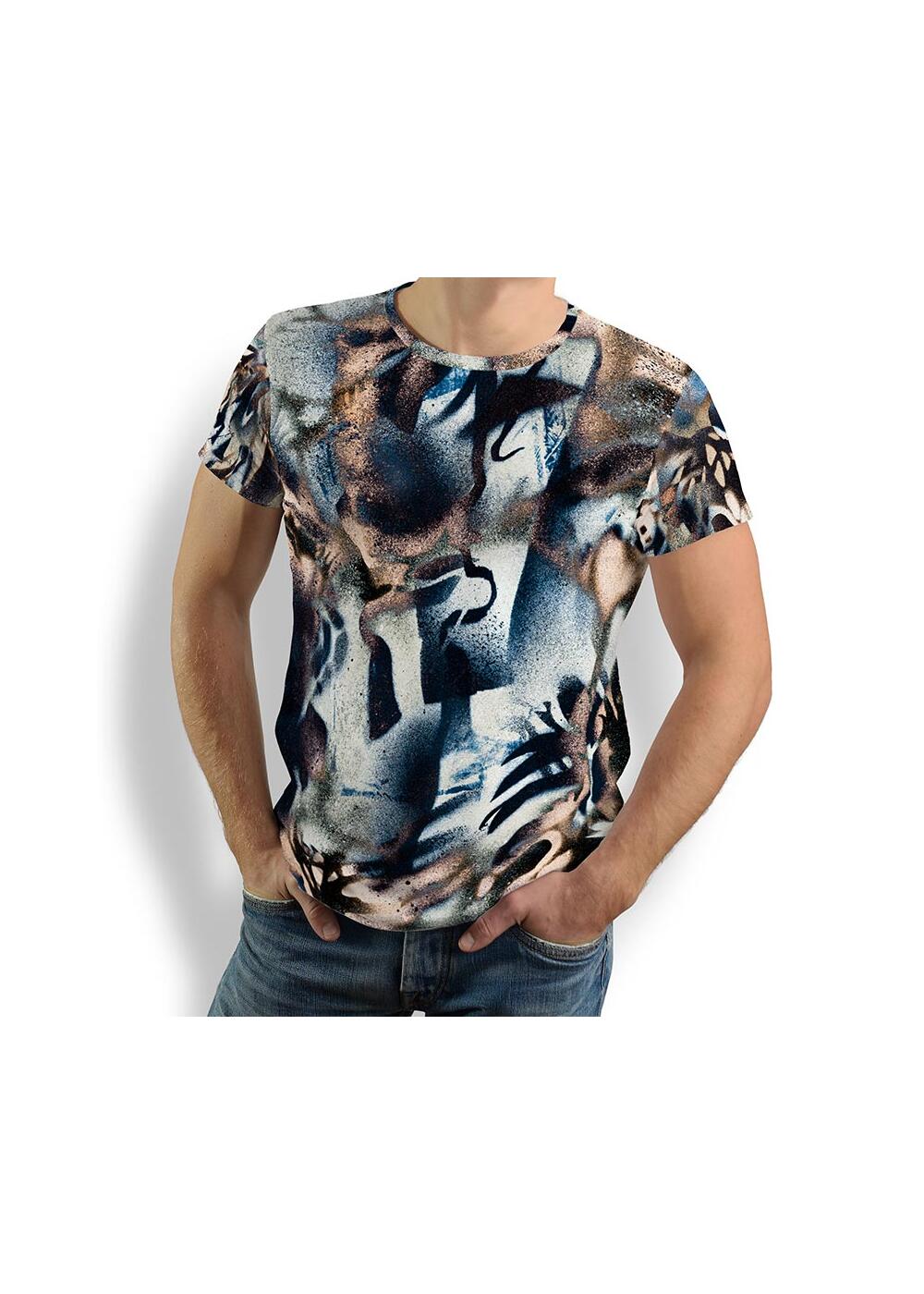 BRUSH Beige blaues T Shirt www.GERMENS.shop