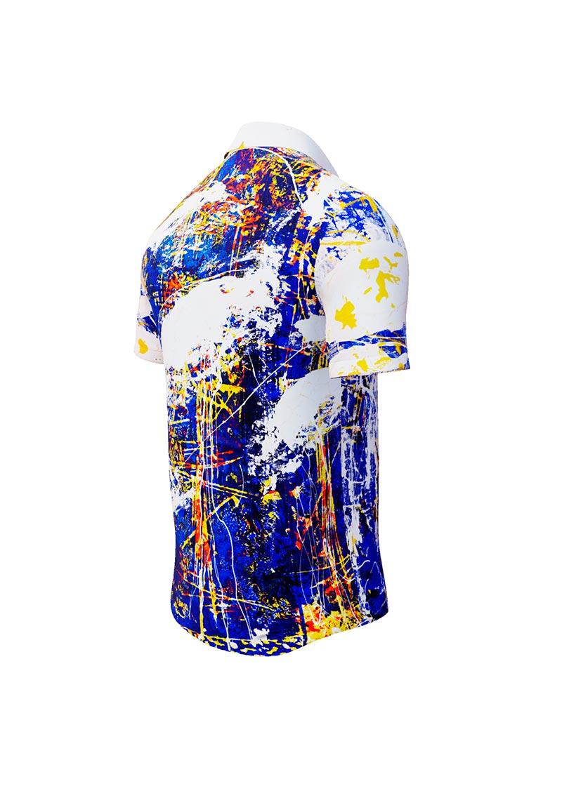 NOTIBANA - Blue white yellow short sleeve shirt - GERMENS