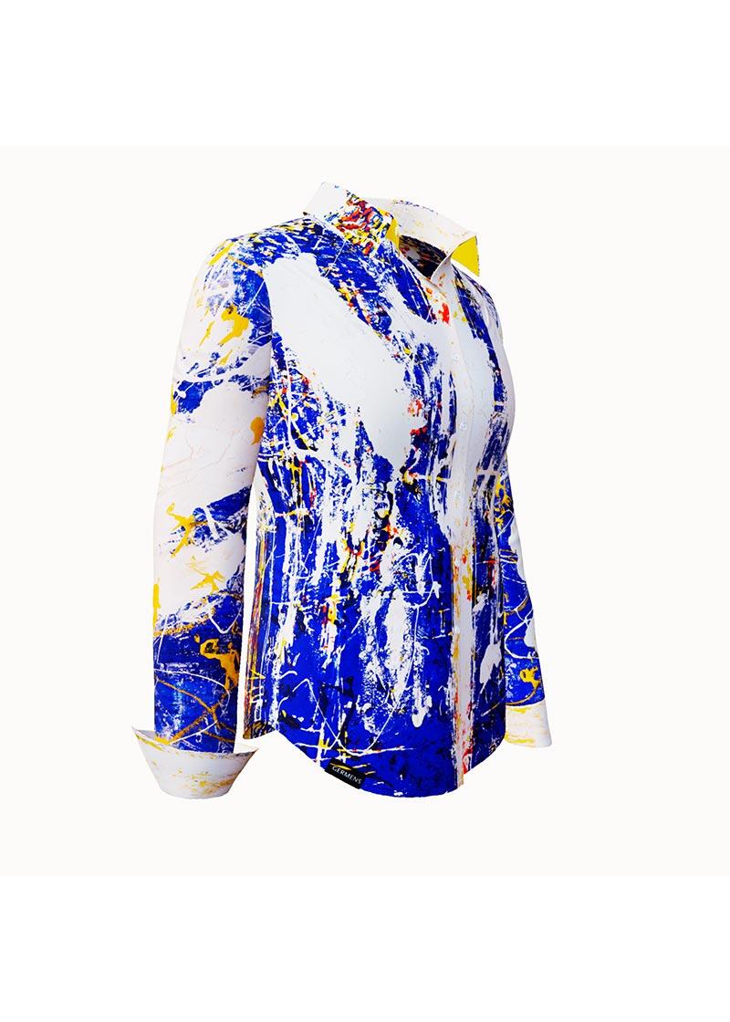 NOTIBANA - Blue white yellow blouse - GERMENS