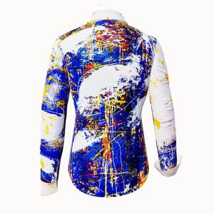 NOTIBANA - Blue white yellow blouse - GERMENS artfashion...