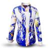 NOTIBANA - Blau-weiß-gelbe Bluse - GERMENS artfashion - 100 % Baumwolle - sehr gute Passform - Künstlerdesign - 99 Stück limitiert - 6 Größen von XS - XXL - Made in Germany