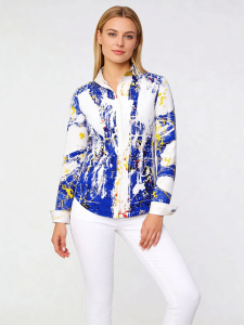 ausgefallene Damenbluse für Damen - NOTIBANA - 100 % Baumwolle - GERMENS artfashion - Größen XS bis 3XL