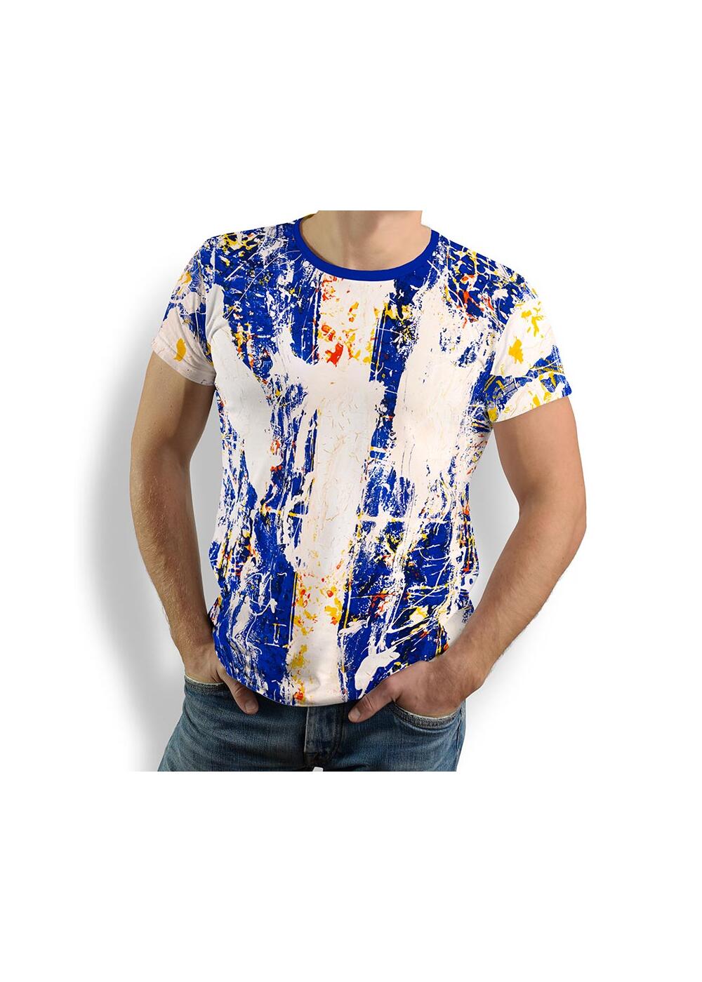 NOTIBANA - Blue White Yellow T-Shirt - 100 % cotton -...