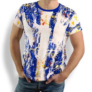 NOTIBANA - Blue White Yellow T-Shirt - 100 % cotton -...