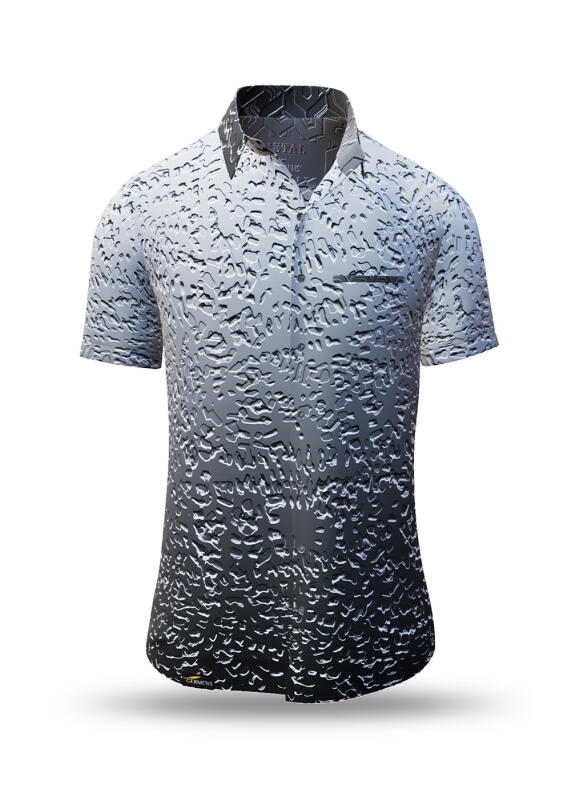 graues Sommerhemd Herren METAL von GERMENS - 100 % Baumwolle