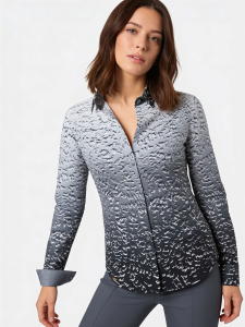 ausgefallene Damenbluse für Damen - METAL - 100 % Baumwolle - GERMENS artfashion - Größen XS bis 3XL