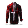 WHITE CROSS - Red white long sleeve shirt - GERMENS artfashion - Unusual long sleeve shirt in 10 sizes - Made in Germany