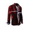 WHITE CROSS - Red white long sleeve shirt - GERMENS artfashion - Unusual long sleeve shirt in 10 sizes - Made in Germany