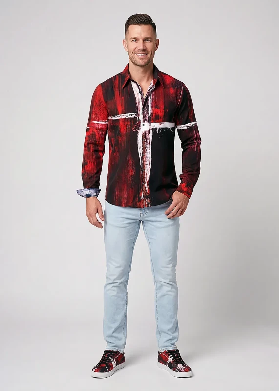 Discover colorful button up shirts for men WHITE CROSS - 100% cotton