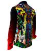 HYPER GENESIS - Colour gradient with colourful pattern - GERMENS artfashion - Unique long sleeve shirt designed by artists - Made in Germany