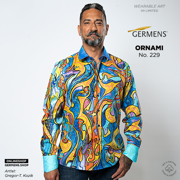 ORNAMI - Exceptional long-sleeved shirt - GERMENS artfashion - Unusual long sleeve shirt in 10 sizes - Made in Germany