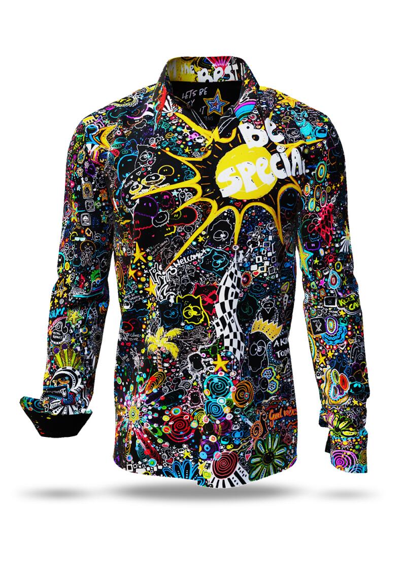 Discover Button Up Shirt LETS BE CRAZY - 100 % cotton