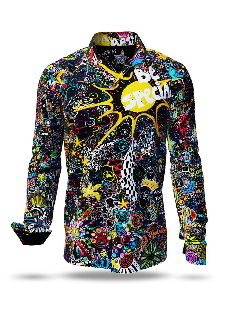 Discover Button Up Shirt LETS BE CRAZY - 100 % cotton