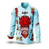FLASH - Hellblaues Langarmhemd mit Teufel - GERMENS artfashion - Außergewöhnliches Herrenhemd - 100 % Baumwolle - Made in Germany