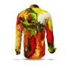 POPPYFLOPPY - green red long sleeve shirt - GERMENS artfashion - Unusual long sleeve shirt in 10 sizes - Made in Germany