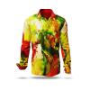 POPPYFLOPPY - green red long sleeve shirt - GERMENS artfashion - Unusual long sleeve shirt in 10 sizes - Made in Germany