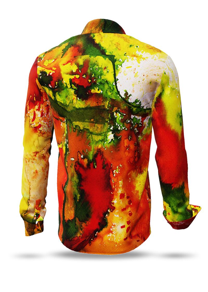 POPPYFLOPPY - grn rotes Langarmhemd - GERMENS artfashion - Auergewhnliches Langarmhemd - 100 % Baumwolle - Made in Germany