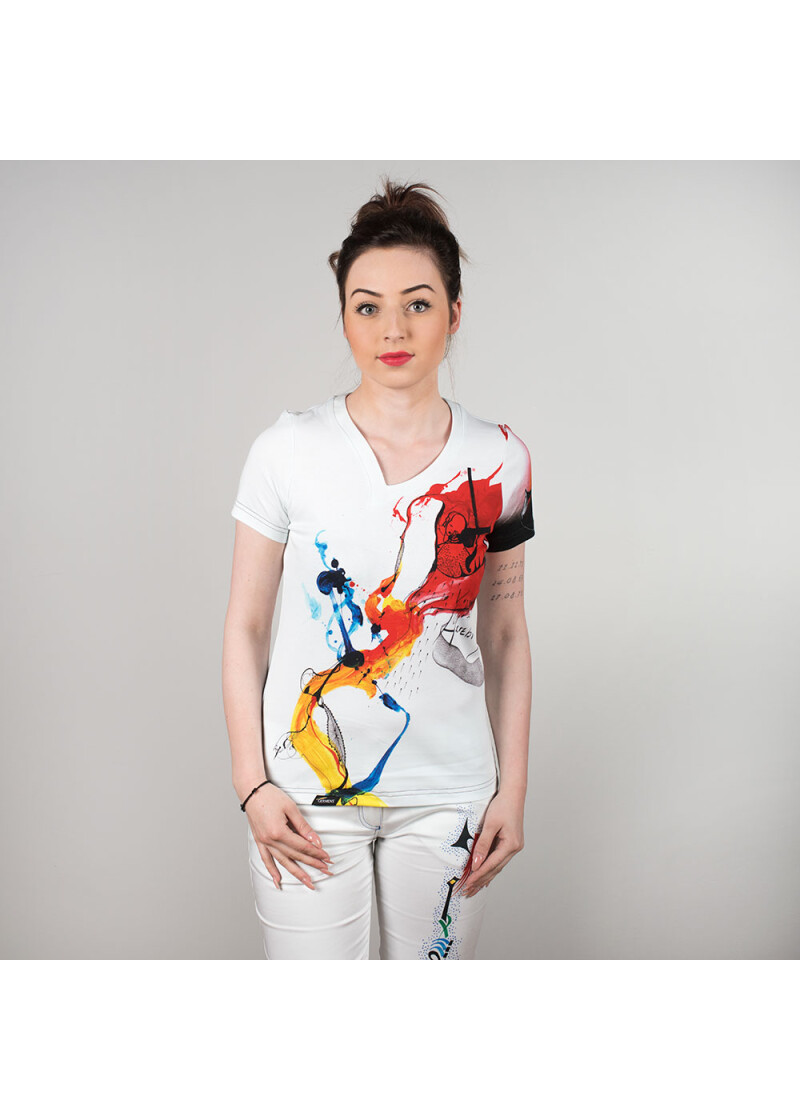 Exklusives Damen Shirt HERZBLUT V-Ausschnitt von Germens
