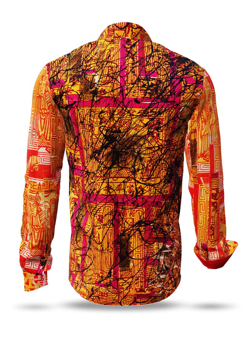 SOUVENIR - rot-orangenes Langarmhemd - GERMENS artfashion - Auergewhnliches Herrenhemd - 100 % Baumwolle - Made in Germany