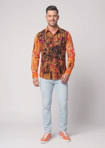 Entdecke bunte Hemden Herren SOUVENIR - 100 % Baumwolle