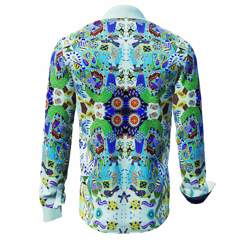 Turquoise designer shirt CARROUSEL by Germens