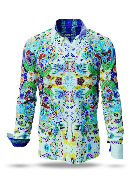 Entdecke bunte Hemden Herren CARROUSEL MINT - 100 % BW