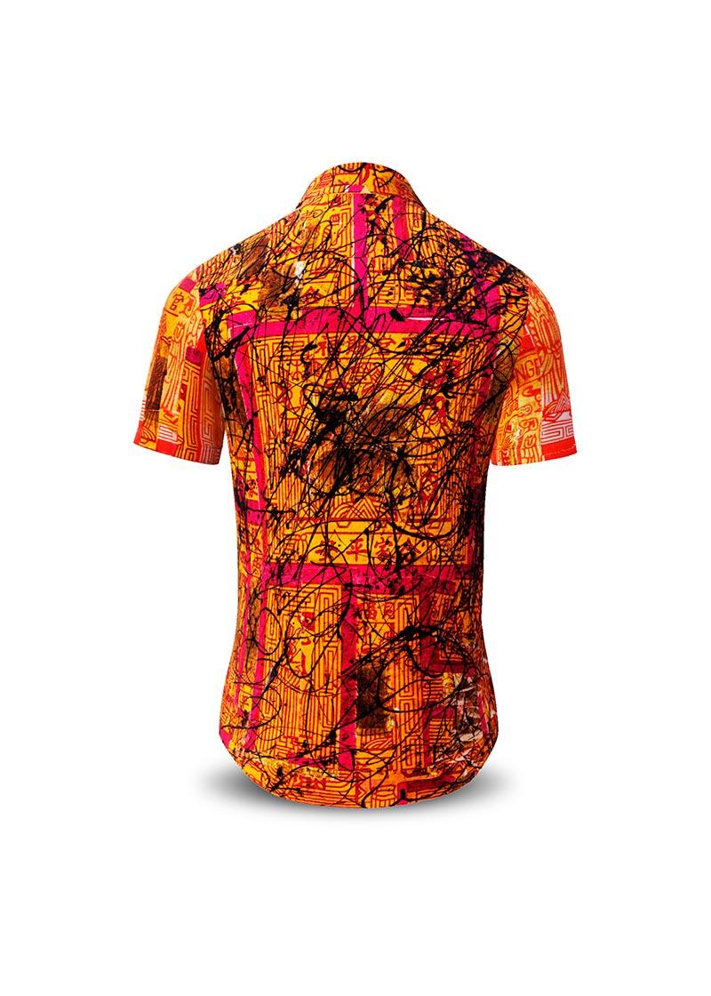 SOUVENIR - red orange short sleeve shirt - GERMENS artfashion - 100 % Baumwolle - sehr gute Passform - Knstlerdesign - 499 Stck limitiert - Made in Germany