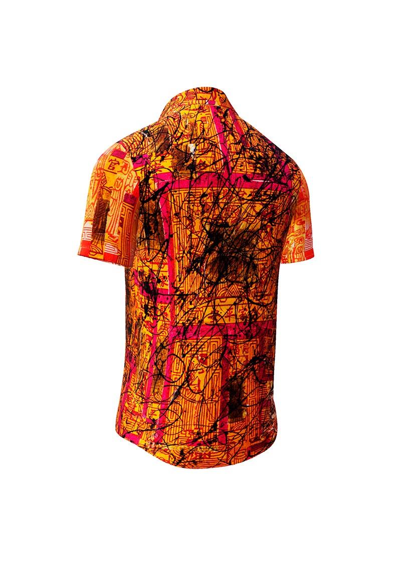 SOUVENIR - red orange short sleeve shirt - GERMENS artfashion - 100 % Baumwolle - sehr gute Passform - Knstlerdesign - 499 Stck limitiert - Made in Germany