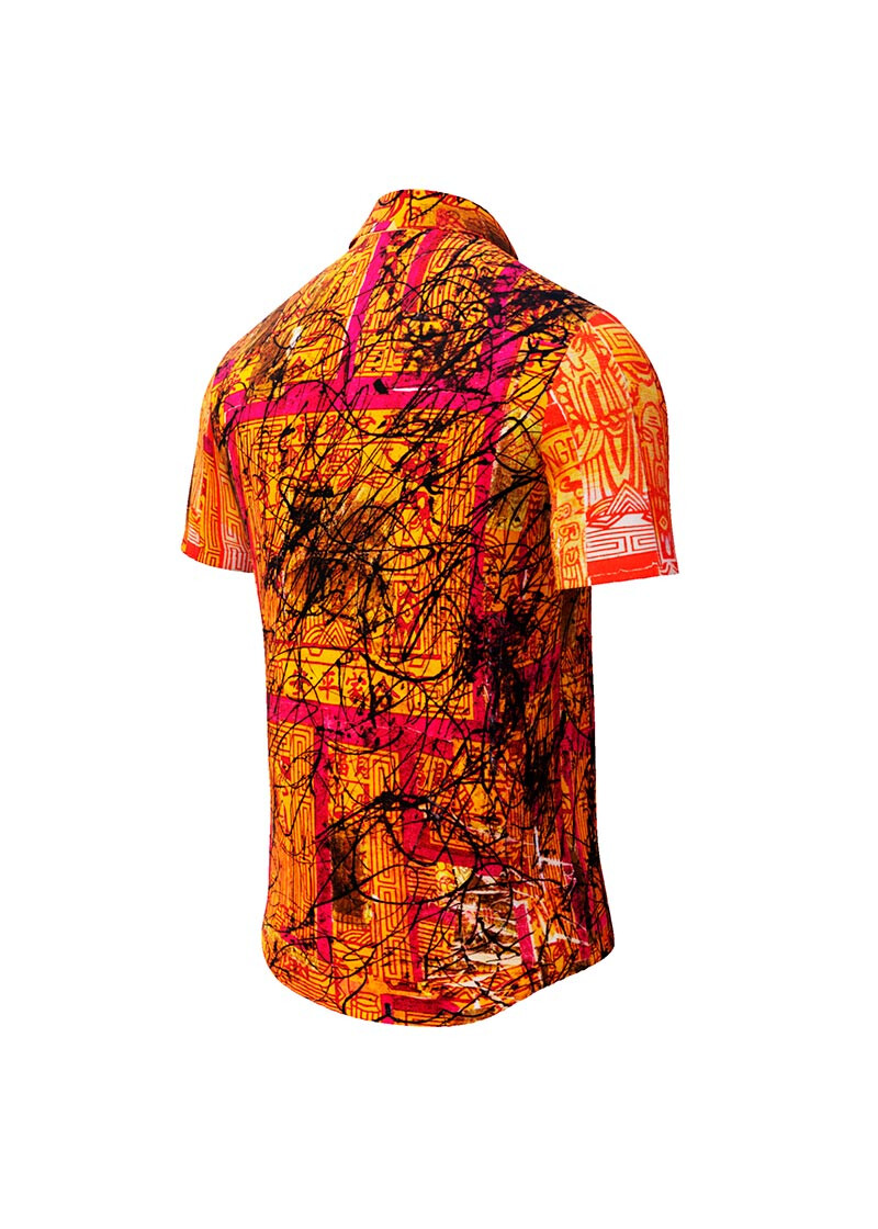 SOUVENIR - red orange short sleeve shirt - GERMENS