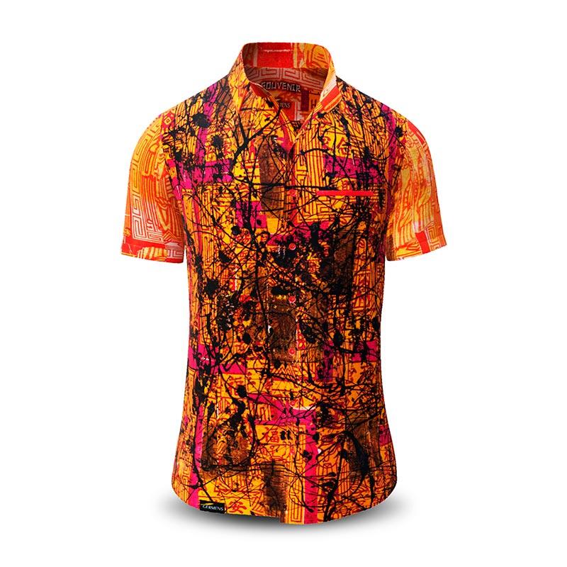 SOUVENIR - red orange short sleeve shirt - GERMENS artfashion - 100 % Baumwolle - sehr gute Passform - Künstlerdesign - 499 Stück limitiert - Made in Germany