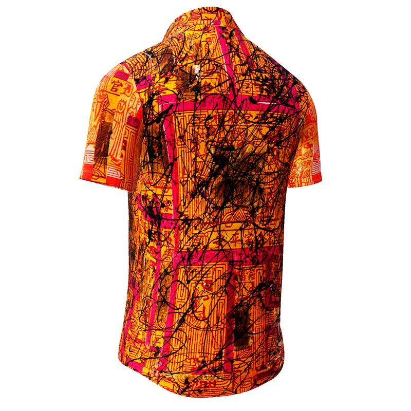 SOUVENIR - red orange short sleeve shirt - GERMENS artfashion - 100 % Baumwolle - sehr gute Passform - Künstlerdesign - 499 Stück limitiert - Made in Germany