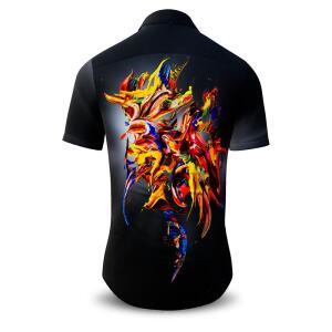 FLYING COLORS - dark short-sleeved shirt with...