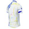 DRAGONFLY - white short sleeve shirt with blue yellow structures - GERMENS