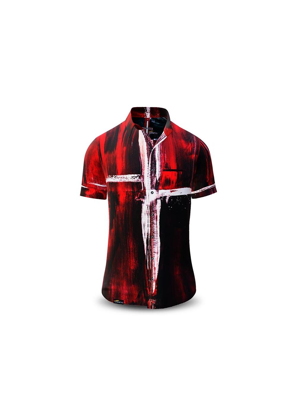 WHITE CROSS - Red white short sleeve shirt - GERMENS...