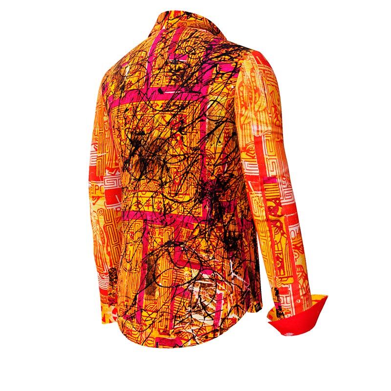SOUVENIR - red orange blouse - GERMENS artfashion - 100 % cotton - very good fit - artist design - 99 pieces limited - 6 sizes from XS - XXL - Made in Germany